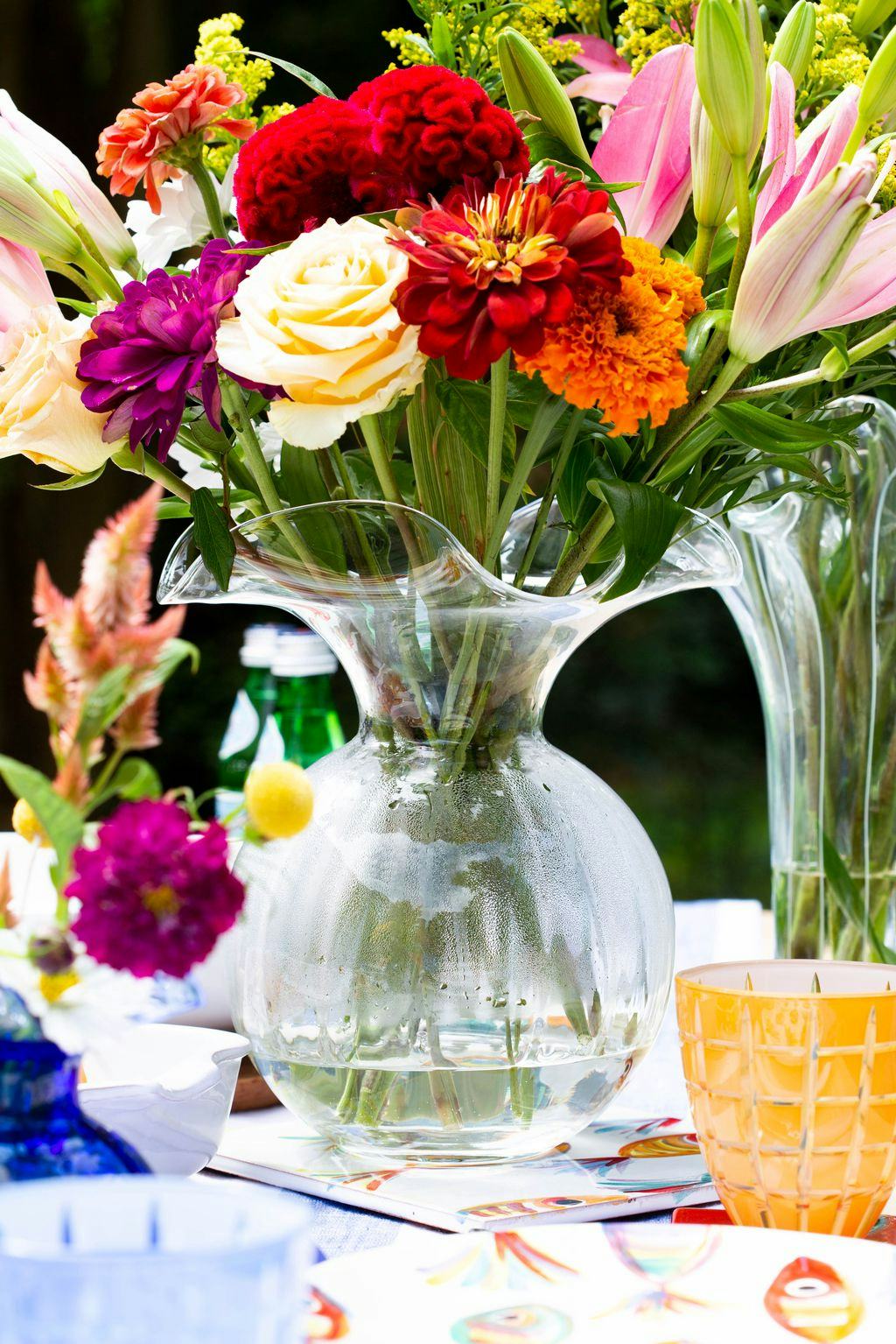 Hibiscus Glass Clear Bud Vase: image 1