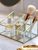 PuTwo Gold Mirror Vanity Organizing Tray with 5 Compartments: additional image