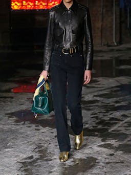 Cordelia Cropped Moto Leather Jacket: additional image