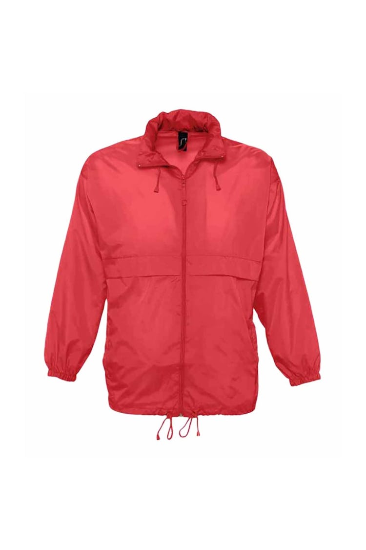 SOLS Unisex Surf Windbreaker Lightweight Jacket (Red): image 1