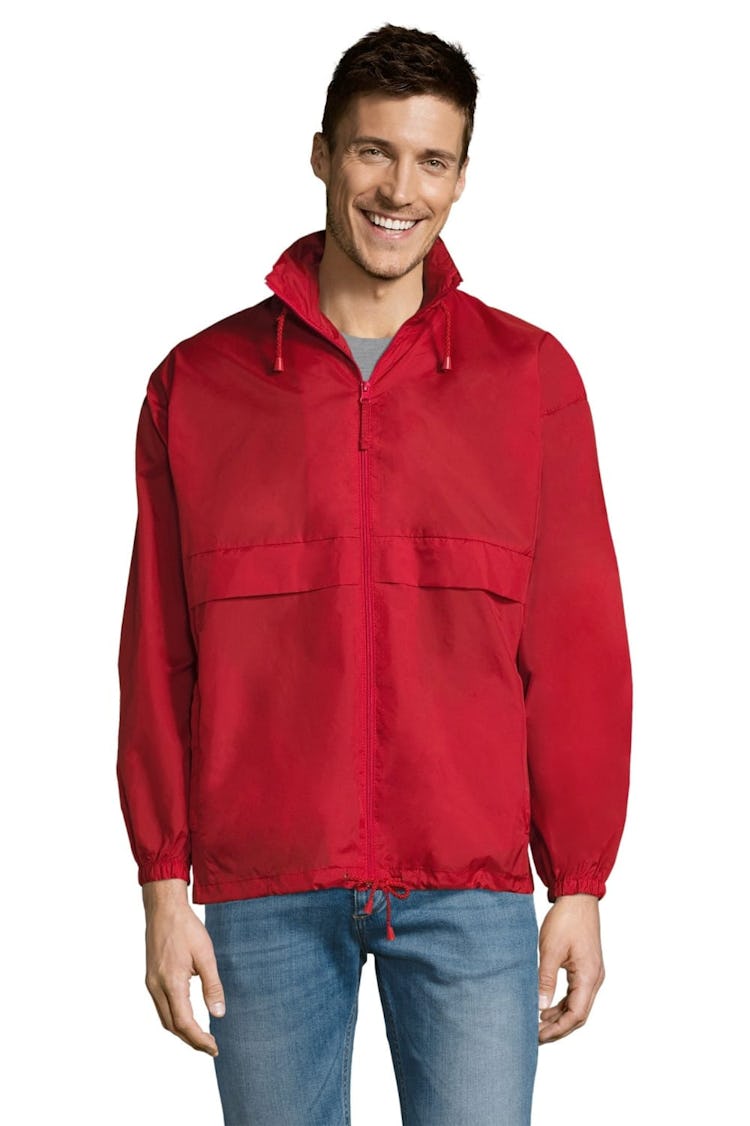 SOLS Unisex Surf Windbreaker Lightweight Jacket (Red): additional image