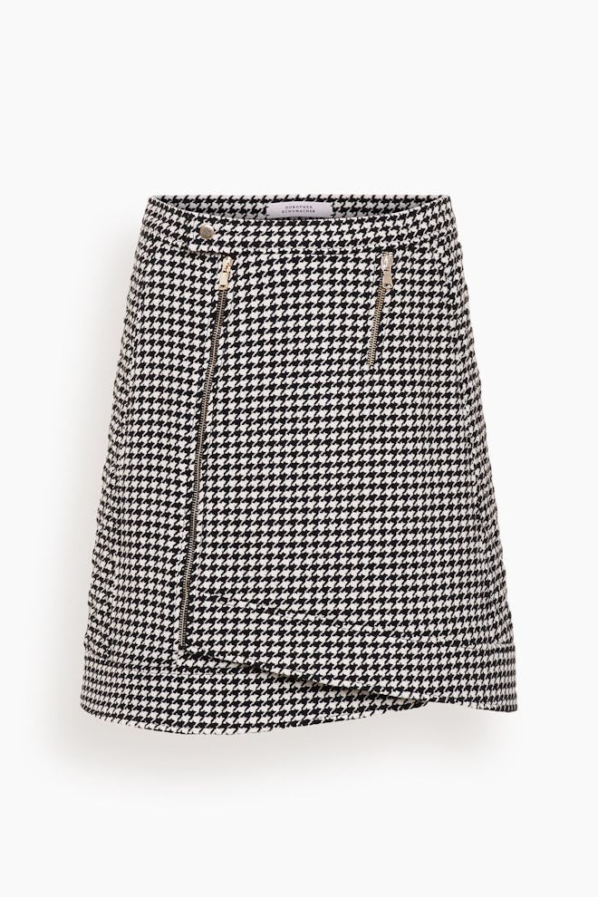 Graphic Softness Skirt in Black and White Pepita: image 1