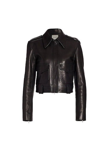 Cordelia Cropped Moto Leather Jacket: image 1