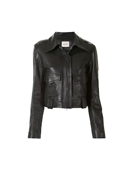 Cordelia Cropped Moto Leather Jacket: additional image