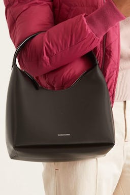 Zip Hobo Bag in Black/Flamma: additional image