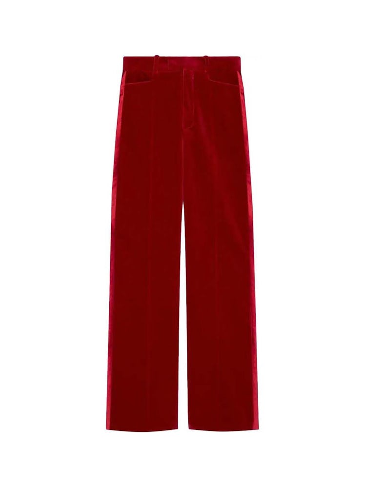 Straight-Leg Velvet Trousers: image 1