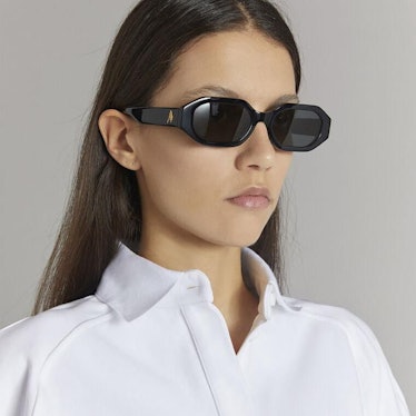 The Attico Irene Angular Sunglasses in Black: image 1