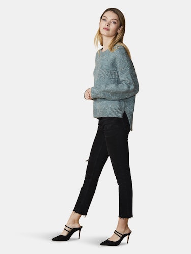 Women's Crewneck Pocket Front Sweater in Fall Sage: additional image