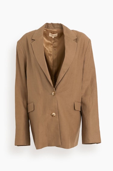 Bambo Linen Blazer in Taupe: image 1