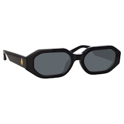 The Attico Irene Angular Sunglasses in Black: additional image