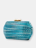 Sea Green Shibori-Pattern Clutch - Handcrafted Clutches: additional image