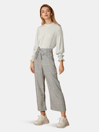 Women's Glen Plaid Tie Waist Cropped Pants in Fall Glen: additional image