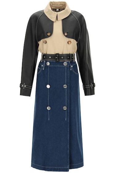 Burberry Denim Trench Coat With Inserts: image 1