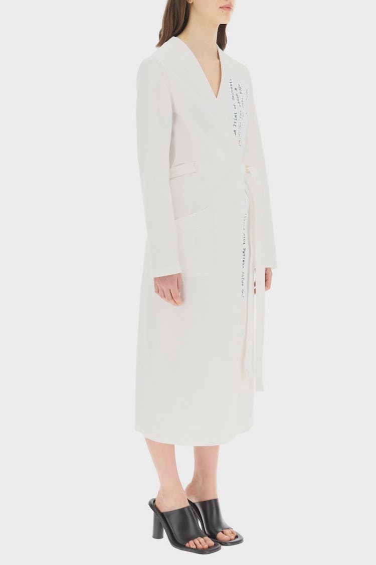 Mm6 Maison Margiela Text Print Trench Coat: additional image