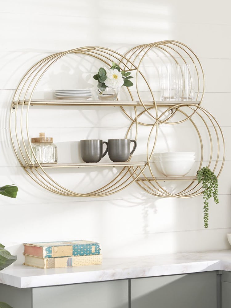 Metallic Abstract Wall Shelf: image 1