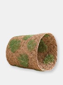 Palm Embroidered Soft Seagrass Basket - Embroidered Baskets: additional image