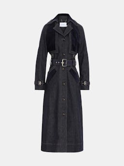 Rhythm Spliced Denim Trench: image 1