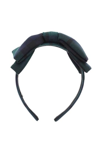 Alessandra Rich Tartan Headband With Bow: image 1