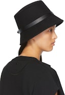 Black Rabbit Hair Bucket Hat: additional image