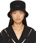 Black Rabbit Hair Bucket Hat: image 1