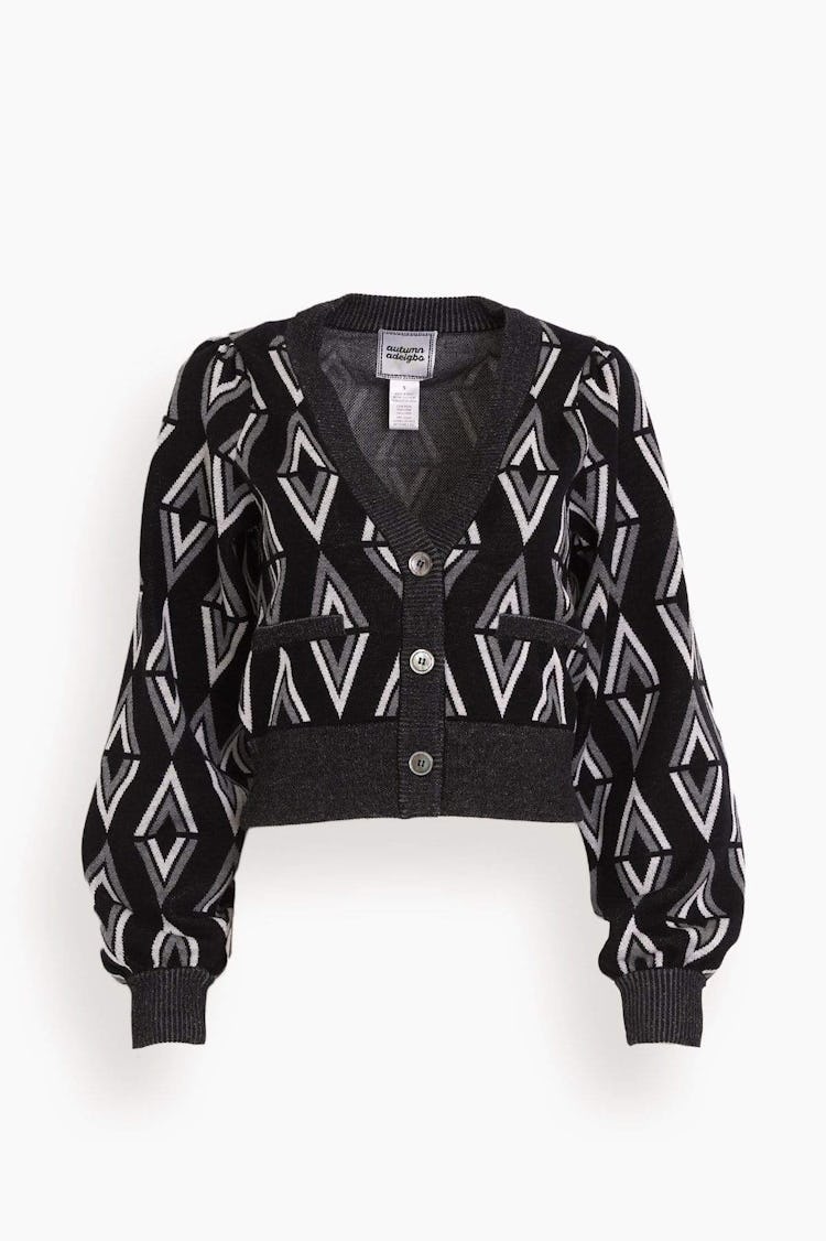 Anabella Cardigan in Black/Grey/White: image 1