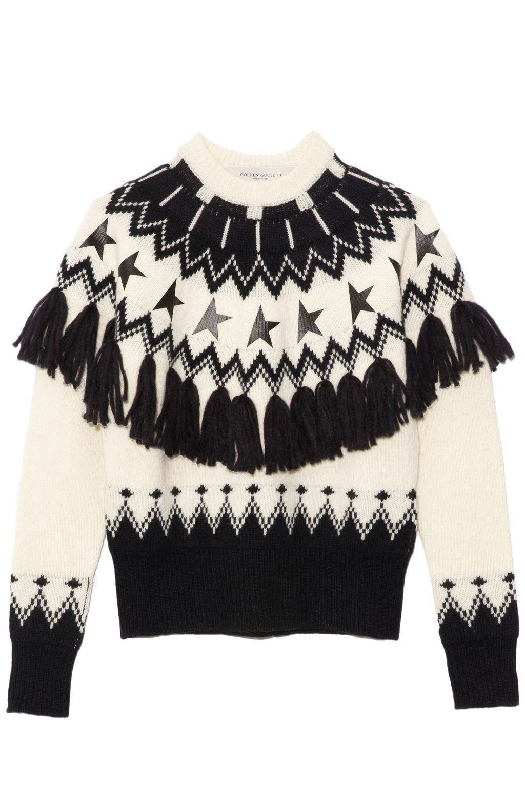 Deidra Norway Patchwork Sweater in Natural White/Blue: image 1