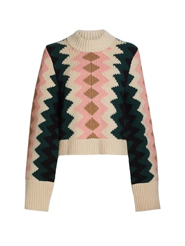 Nessa ZigZag Cashmere V-Neck Sweater: additional image