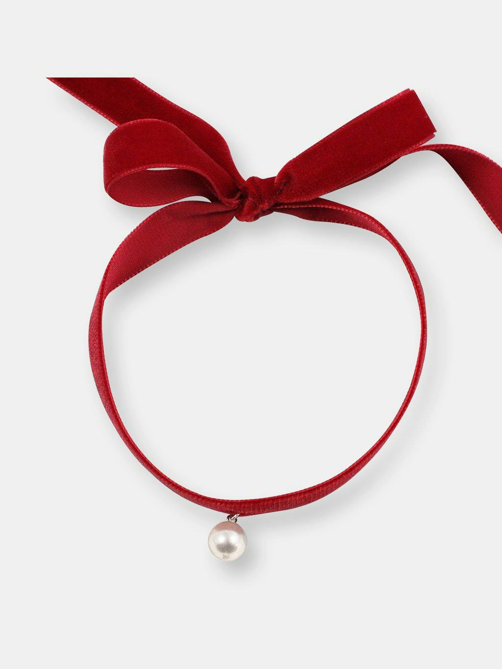 Velvet Choker w/ Pearl: image 1