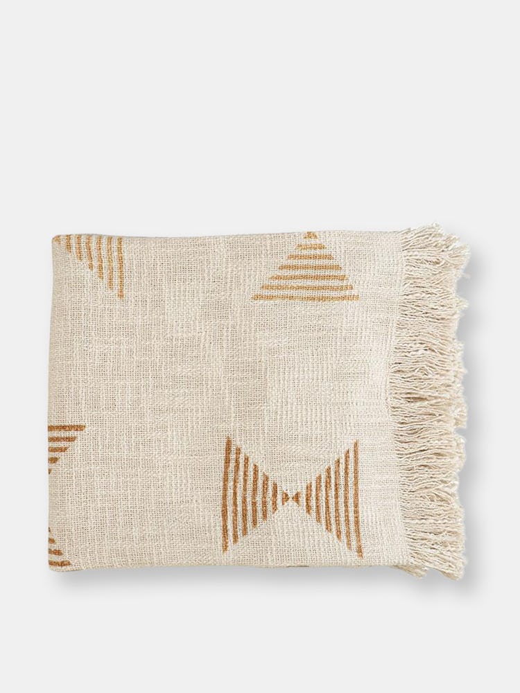 Earth Triangle Throw Blanket, Rust & Rose - 50x60 Inch: image 1