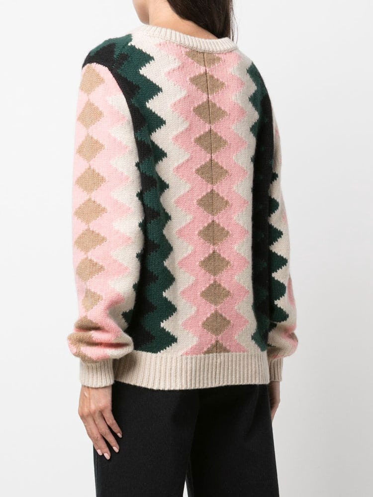 Nessa ZigZag Cashmere V-Neck Sweater: additional image