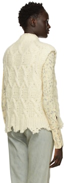 Off-White Wool Cable Knit Kandren Vest: additional image