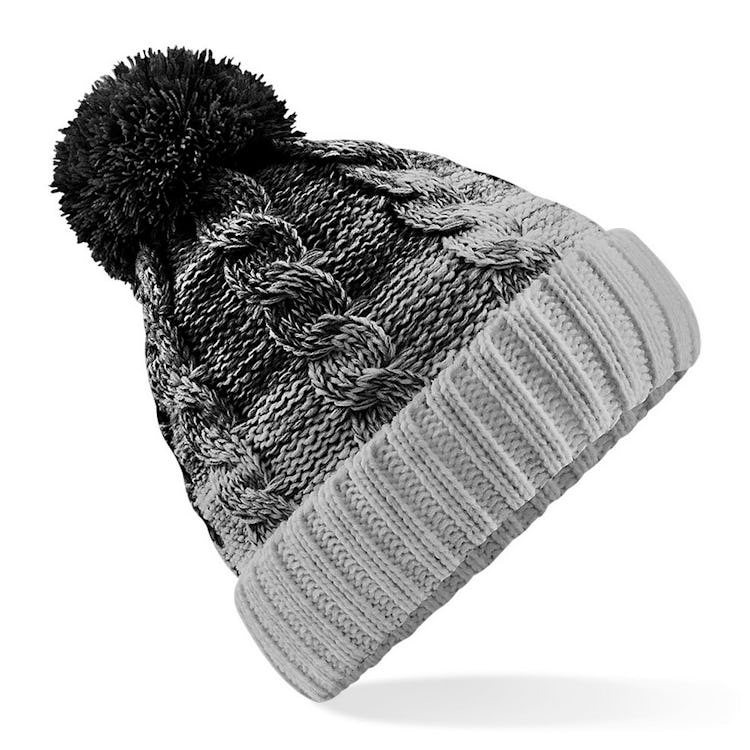 Beechfield Unisex Ombre Styled Beanie (Black/Light Gray): image 1