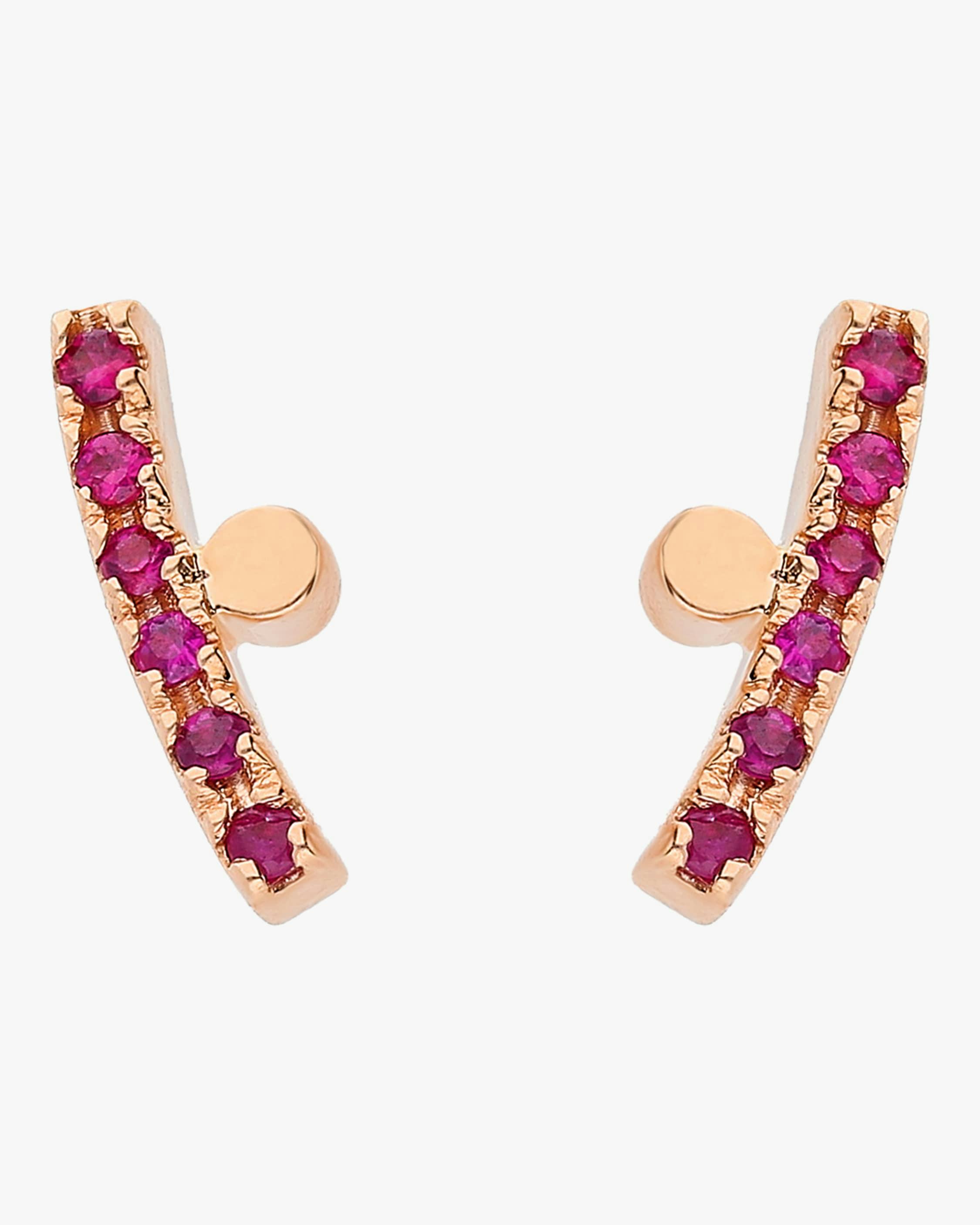 Curved Ruby Studs: image 1