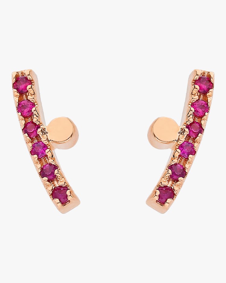 Curved Ruby Studs: image 1