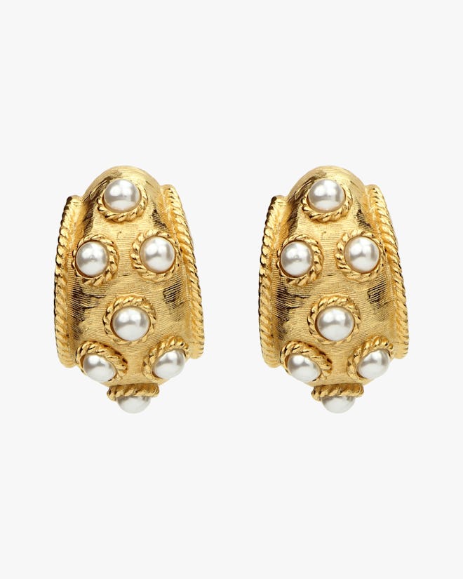 Pearl Hoop Earrings: image 1