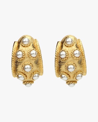 Pearl Hoop Earrings: image 1