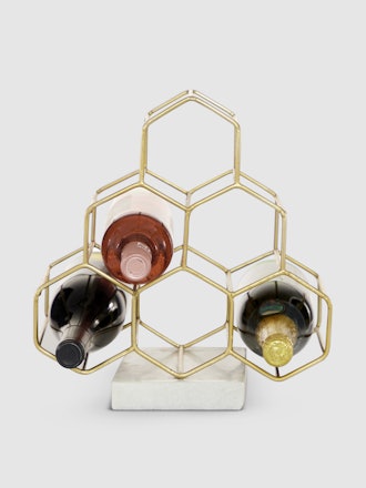 Gold Honeycomb Wine Rack: image 1