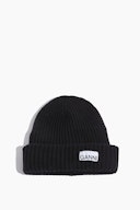 Rib Knit Hat in Black: image 1