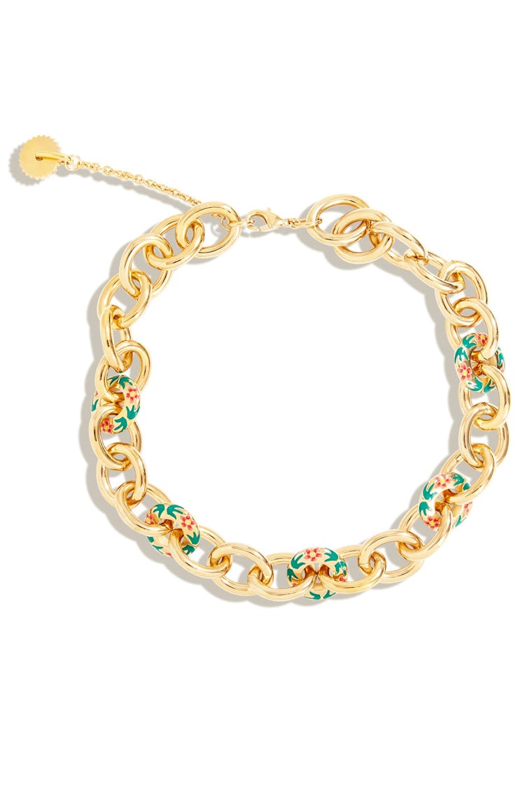 Hibiscus Flora Link Necklace in Gold: image 1