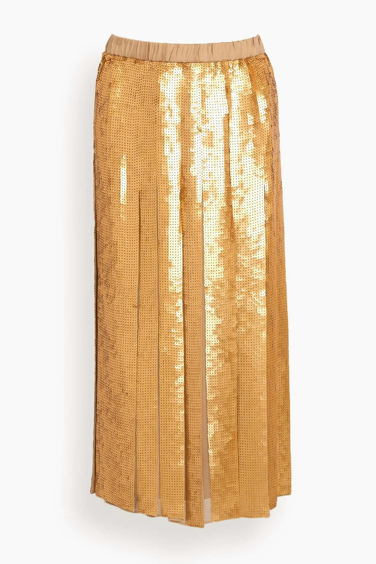 Sequins Pleated Skirt in Gold: image 1