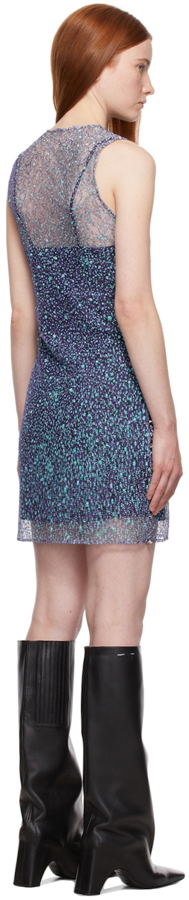 Purple & Blue Sparkle Lace Dress: additional image