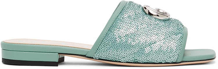 Green Sequin GG Slides: image 1