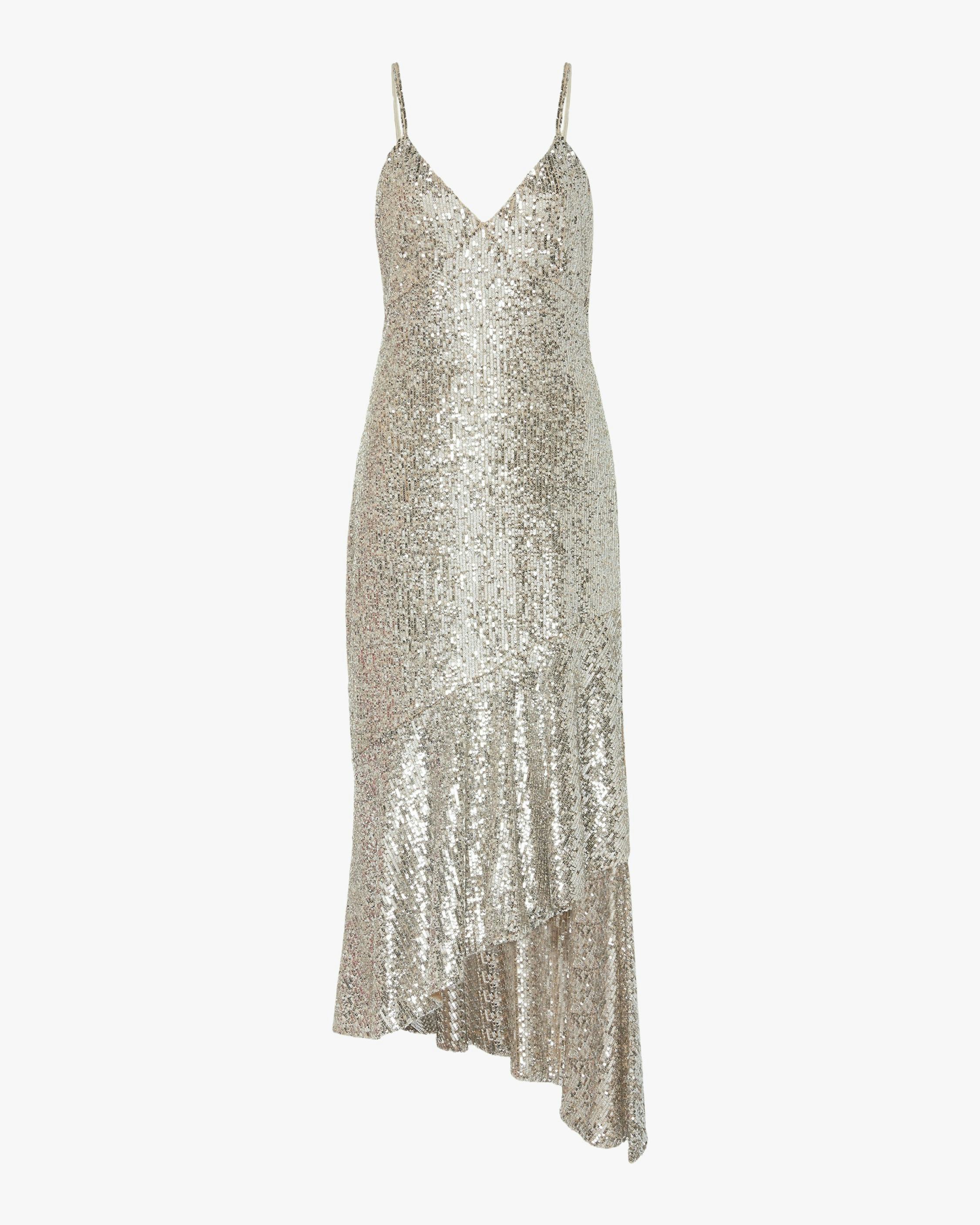 Asymmetric Sequin Midi Dress: image 1