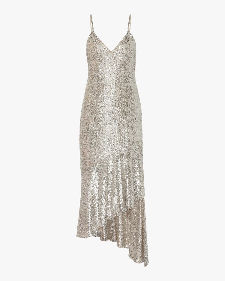 Asymmetric Sequin Midi Dress: image 1