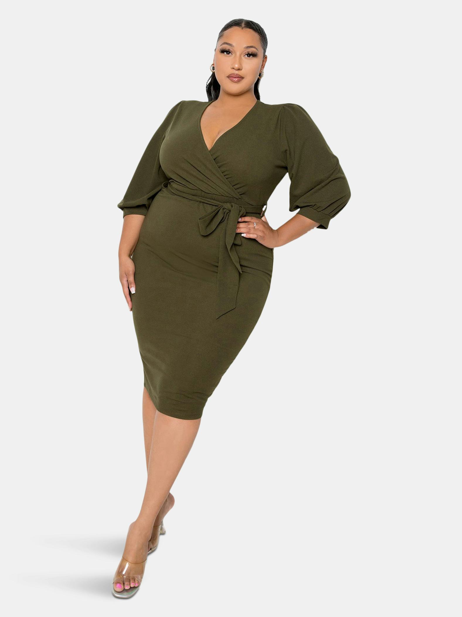 Everyday Wrap Midi Dress: image 1
