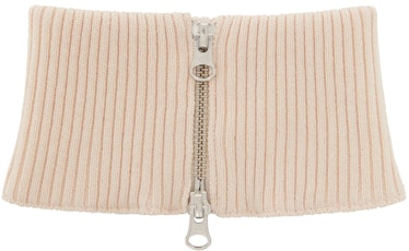 Off-White Rib Knit Zip Scarf: image 1