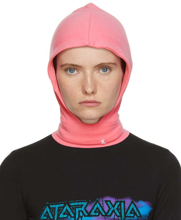 Pink Hoodie Neckpiece Beanie: additional image