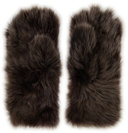 Grey Shearling Gloves: additional image