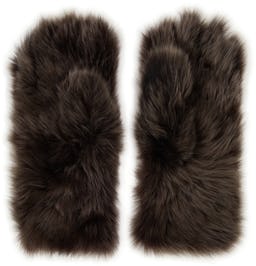 Grey Shearling Gloves: additional image