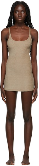 Beige Terry Slip Dress: image 1